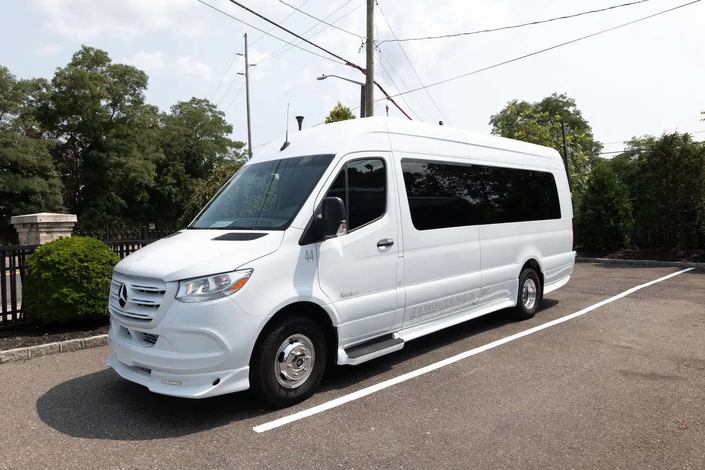 mercedes White Luxury Sprinter driver side
