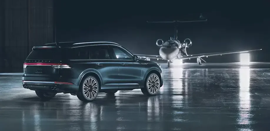 Lincoln Aviator road show with jet