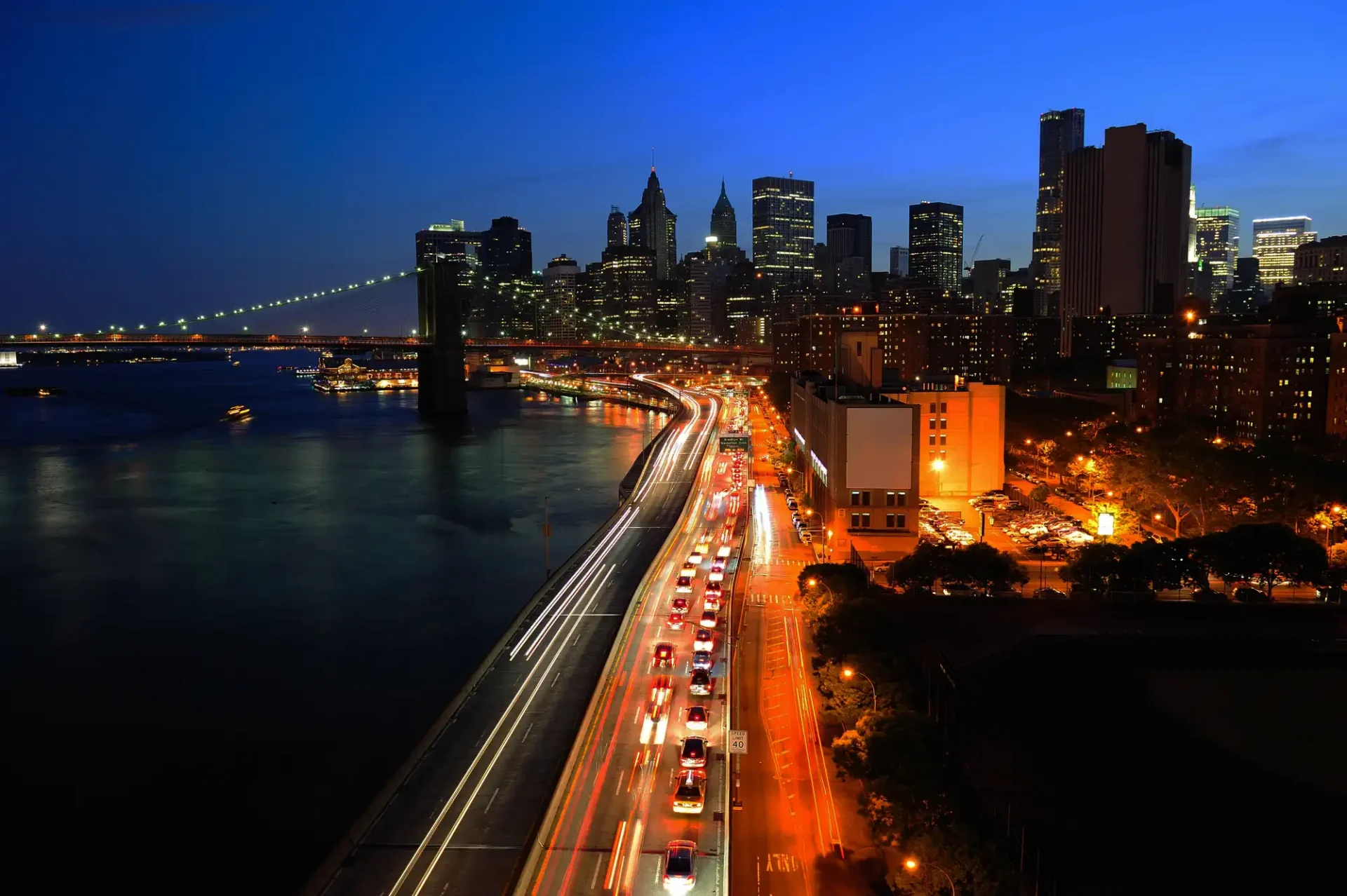 nyc at night - traffic