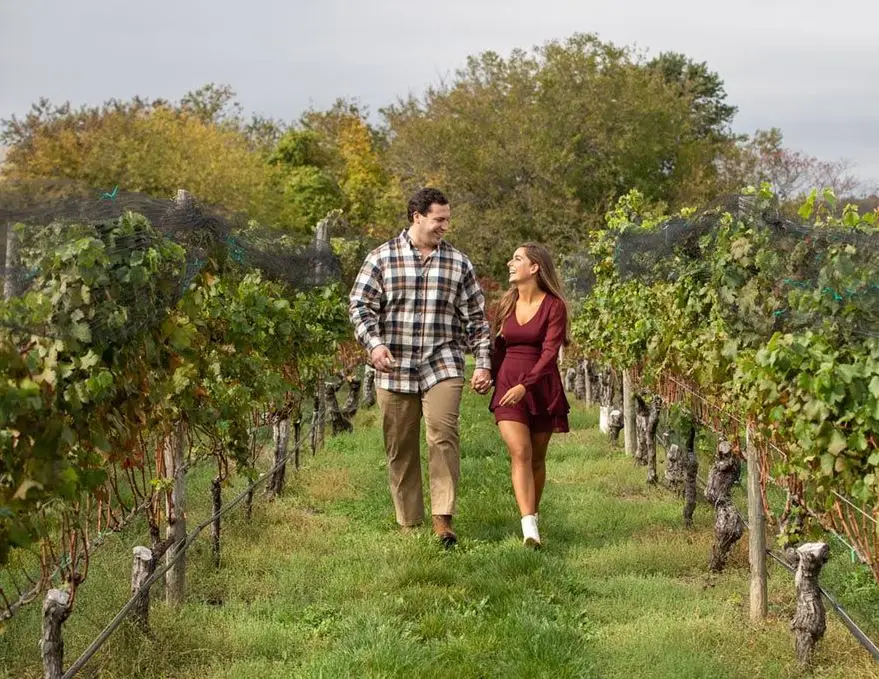 pellegrini vineyard couple walking