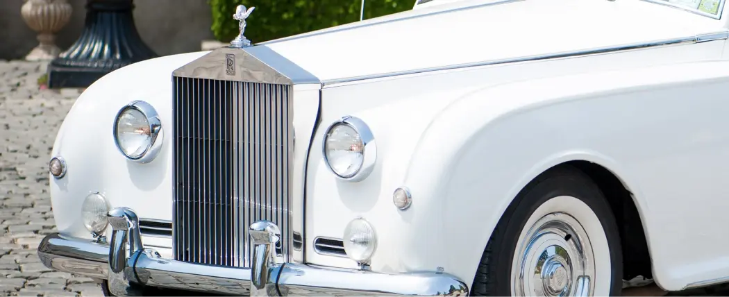 1962 vintage rolls royce in white