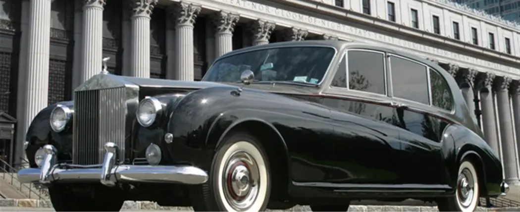 black 1962 vintage rolls royce