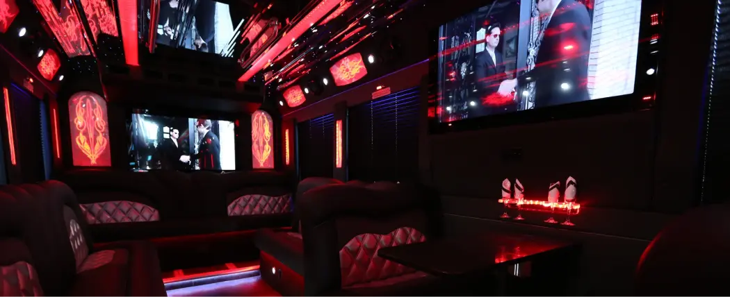 44 passenger party bus interior