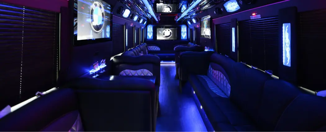 44 passenger party bus interior