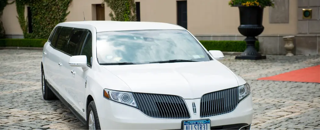 white mkt stretch limo