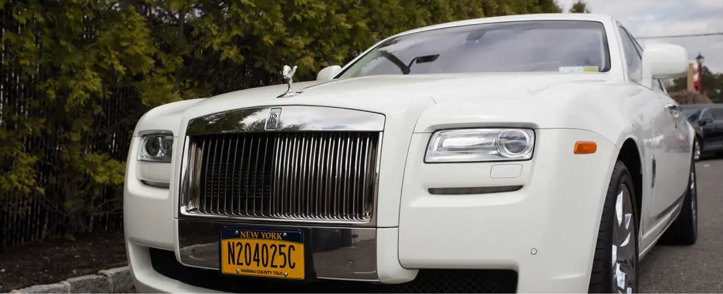 white rolls royce ghost limo